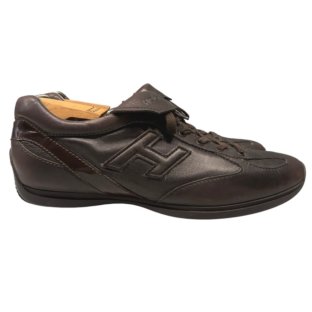 Hogan Interactive Sneakers Shoes Mens 9.5 Brown Leather Casual Luxury